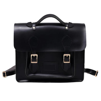 Retro Style Women Backpacks Office Lady Artificial Leather Flap Pocket Messenger Bags Briefcase Bookbags