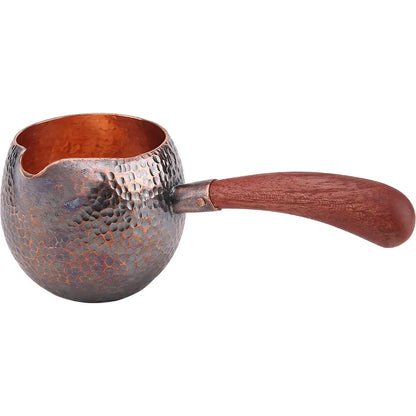 Retro Tea Dispenser Purple Copper Pots Handmade Fair Cup Chinese Teapot Side Handl Roasted Tea Pot Simmering Tea Pot Drinkware