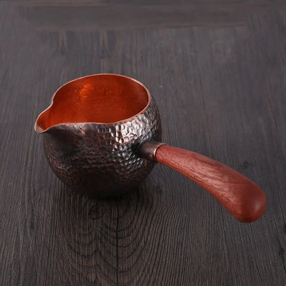 Retro Tea Dispenser Purple Copper Pots Handmade Fair Cup Chinese Teapot Side Handl Roasted Tea Pot Simmering Tea Pot Drinkware