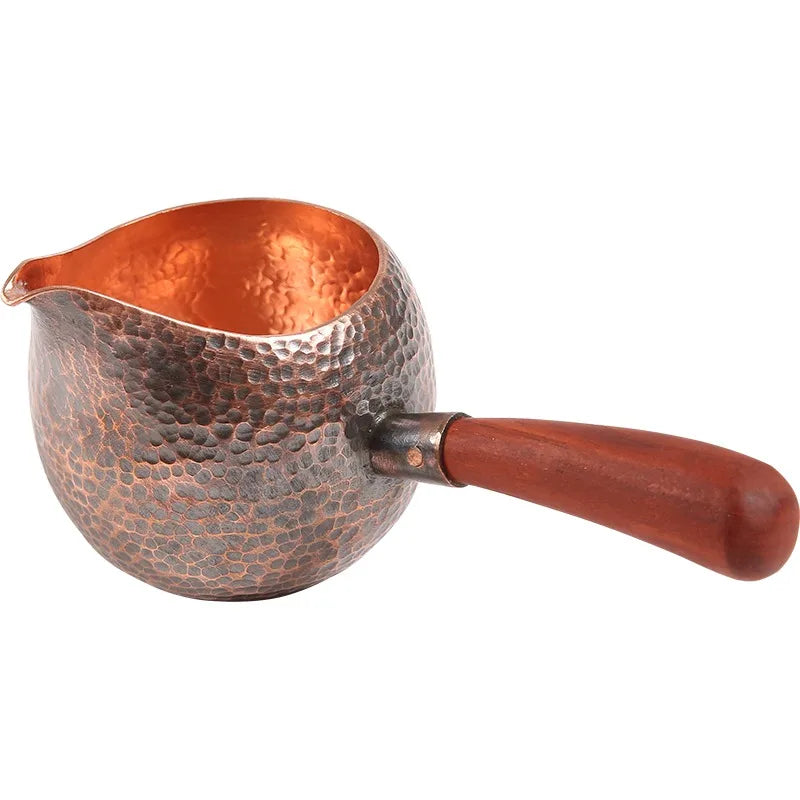 Retro Tea Dispenser Purple Copper Pots Handmade Fair Cup Chinese Teapot Side Handl Roasted Tea Pot Simmering Tea Pot Drinkware