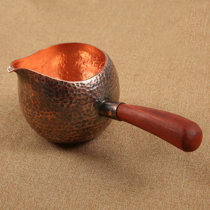 Retro Tea Dispenser Purple Copper Pots Handmade Fair Cup Chinese Teapot Side Handl Roasted Tea Pot Simmering Tea Pot Drinkware