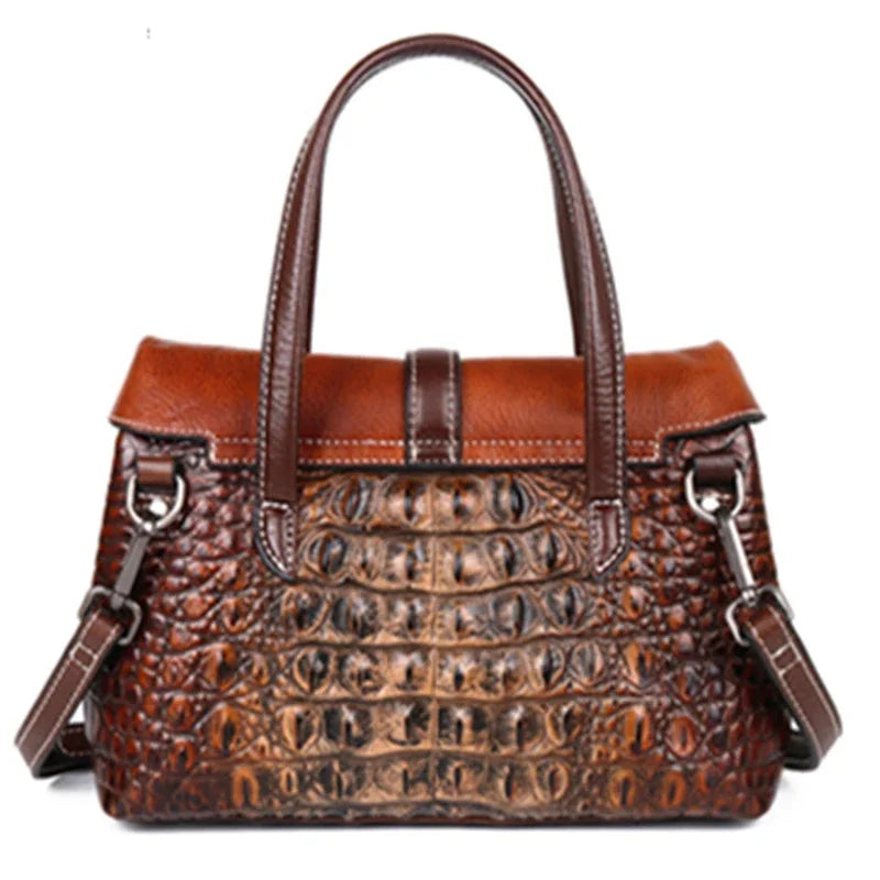 Retro Women Messenger Shoulder Cross body Bags Female Tote Bag Cowhide Crocodile Pattern High Quality Genuine Leather Handbag