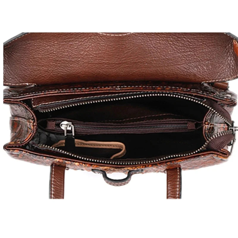 Retro Women Messenger Shoulder Cross body Bags Female Tote Bag Cowhide Crocodile Pattern High Quality Genuine Leather Handbag