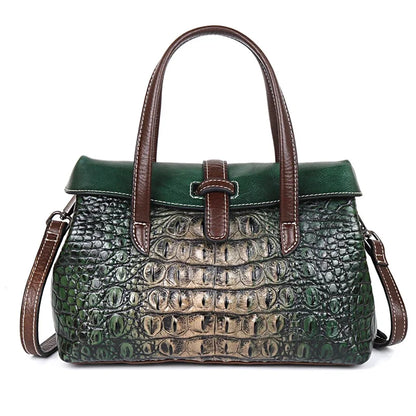 Retro Women Messenger Shoulder Cross body Bags Female Tote Bag Cowhide Crocodile Pattern High Quality Genuine Leather Handbag