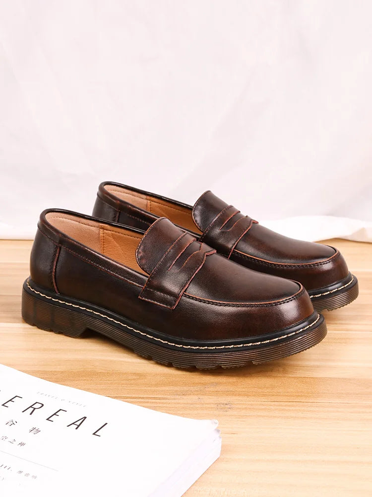 Retro Women Shoes Girl Student JK Shoes TPR Low heels Loafers Shallow Casual Shoes