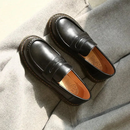 Retro Women Shoes Girl Student JK Shoes TPR Low heels Loafers Shallow Casual Shoes