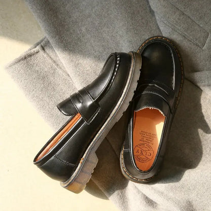 Retro Women Shoes Girl Student JK Shoes TPR Low heels Loafers Shallow Casual Shoes