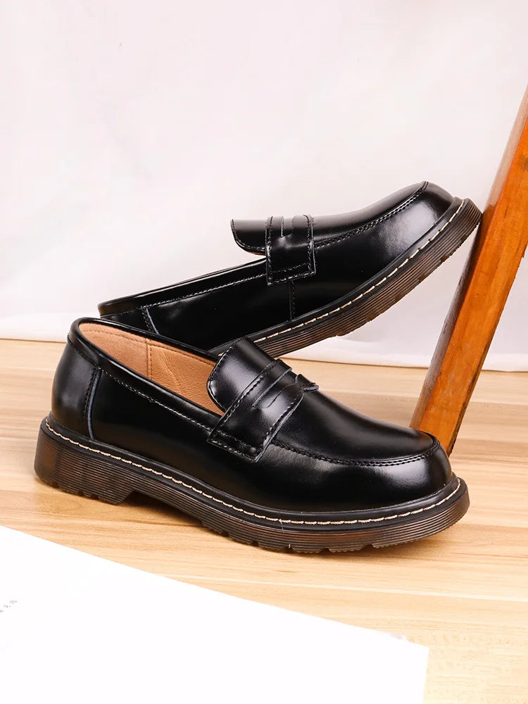 Retro Women Shoes Girl Student JK Shoes TPR Low heels Loafers Shallow Casual Shoes