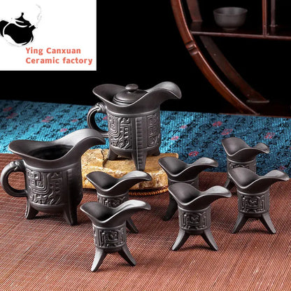 Retro Yixing Purple Clay Tea Set General Teapot Teacup Tea Sea Office Teaware Household Drinkware Zisha Tea Ceremony Accessories