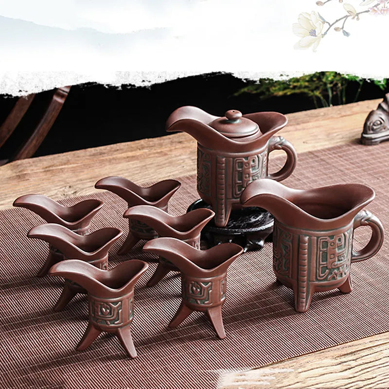 Retro Yixing Purple Clay Tea Set General Teapot Teacup Tea Sea Office Teaware Household Drinkware Zisha Tea Ceremony Accessories