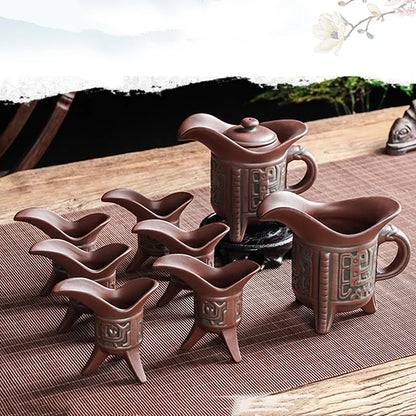 Retro Yixing Purple Clay Tea Set General Teapot Teacup Tea Sea Office Teaware Household Drinkware Zisha Tea Ceremony Accessories