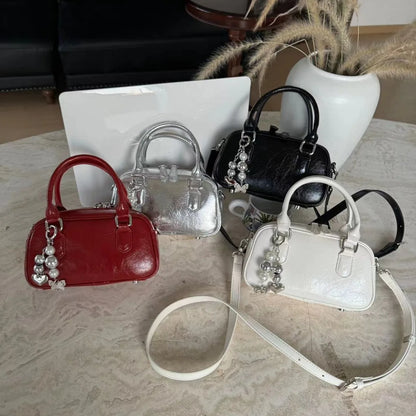 Retro handbag with niche design, exquisite handbag, mini hand-held bowling bag