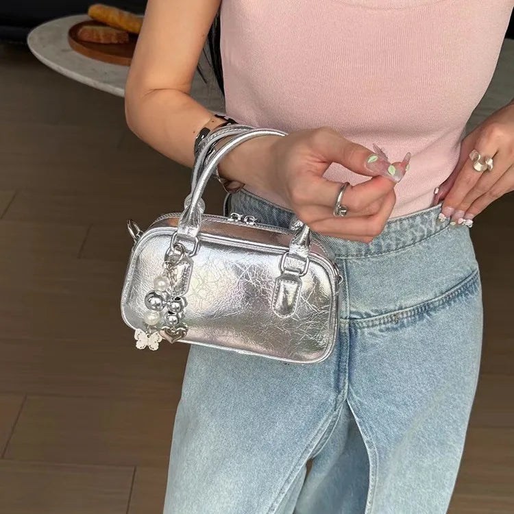 Retro handbag with niche design, exquisite handbag, mini hand-held bowling bag
