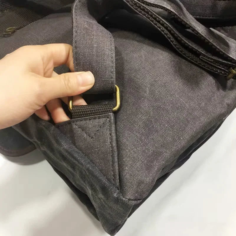 Retro splash proof oil wax canvas men's and women's handbags universal computer travel backpack