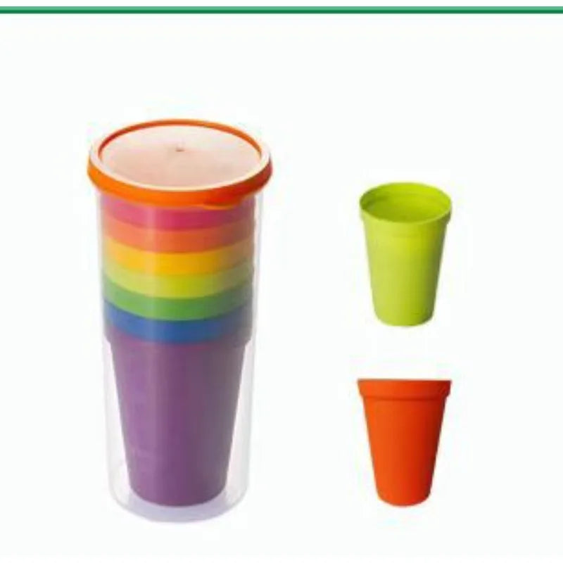 Reusable Mug Plastic Cups, Water Battle Set, Picnic Travel, Trendy, Funny Portable, Rainbow Suit Cup, Party Kids Drink Cup