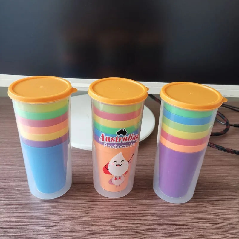 Reusable Mug Plastic Cups, Water Battle Set, Picnic Travel, Trendy, Funny Portable, Rainbow Suit Cup, Party Kids Drink Cup