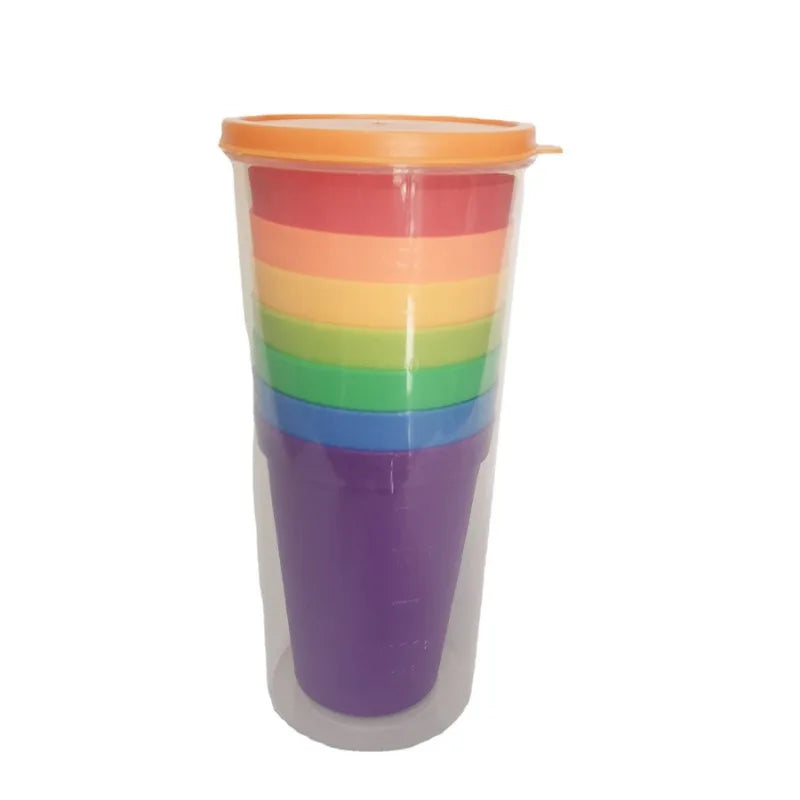 Reusable Mug Plastic Cups, Water Battle Set, Picnic Travel, Trendy, Funny Portable, Rainbow Suit Cup, Party Kids Drink Cup
