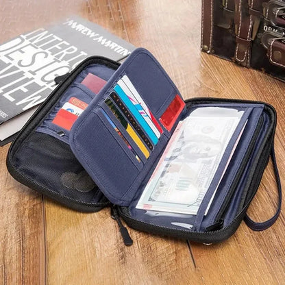Rfid Blocking Passport Case Travel Document Organizer With Zippe Family Passport Holder Wallet For Cards Boarding Pass