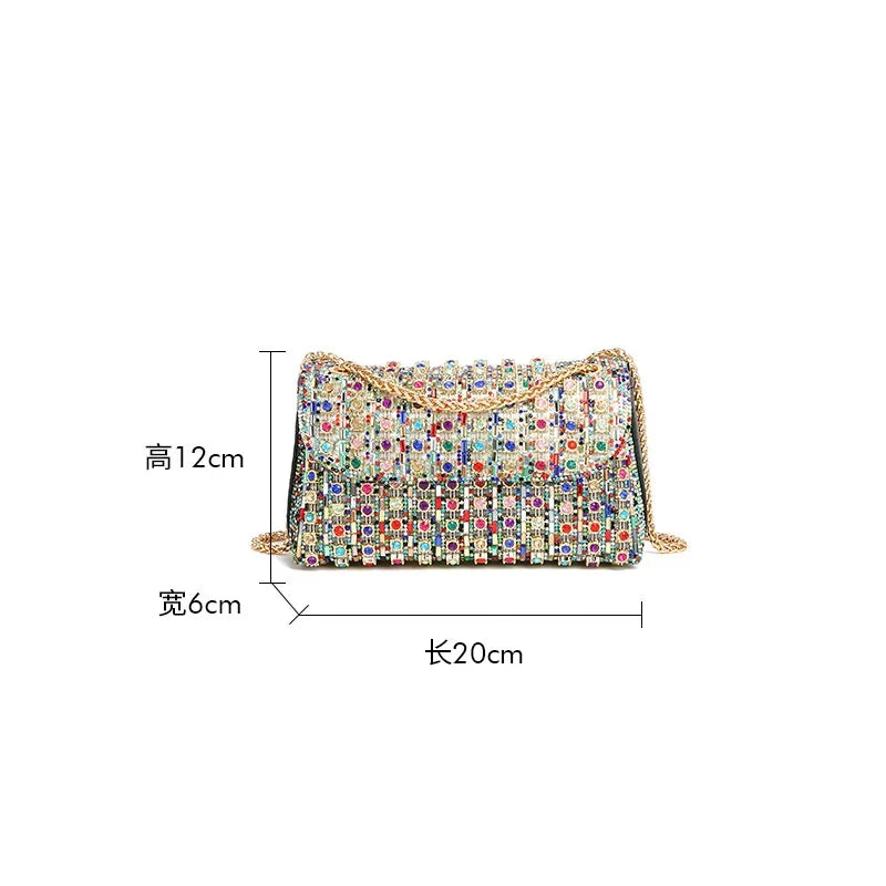 Rhinestone Bag Full of Diamonds 2024 New Fashion Dionysus Bags High-end Small Shoulder Bag with Diamonds Women's Bag Chain Bags