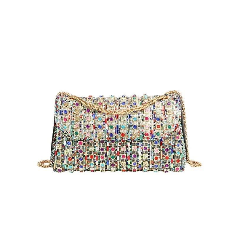 Rhinestone Bag Full of Diamonds 2024 New Fashion Dionysus Bags High-end Small Shoulder Bag with Diamonds Women's Bag Chain Bags
