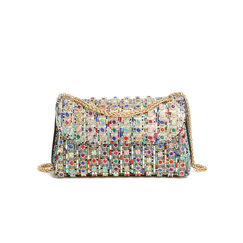 Rhinestone Bag Full of Diamonds 2024 New Fashion Dionysus Bags High-end Small Shoulder Bag with Diamonds Women's Bag Chain Bags