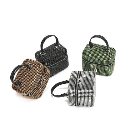 Rhinestone Women's Bag 2024 Spring New Model Full of Diamonds Free Chain Cosmetic Bags Crossbody Bag Niche Handbag