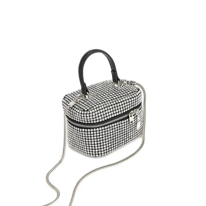 Rhinestone Women's Bag 2024 Spring New Model Full of Diamonds Free Chain Cosmetic Bags Crossbody Bag Niche Handbag