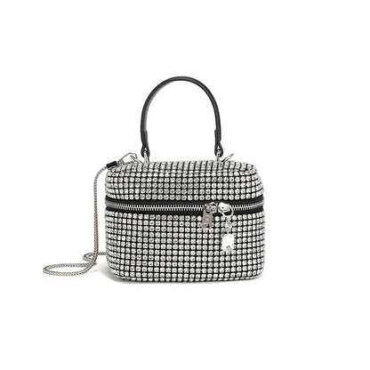 Rhinestone Women's Bag 2024 Spring New Model Full of Diamonds Free Chain Cosmetic Bags Crossbody Bag Niche Handbag