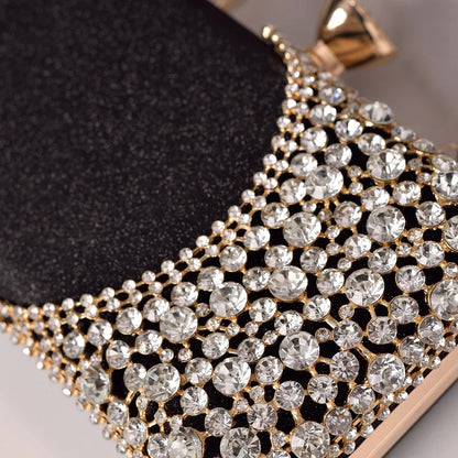 Rhinestones Women Bags Hollow Out Style Fashion Evening Bag Chain Shoulder Handbags Luxury Party Wedding Day Clutch Purse Carry