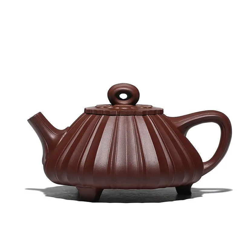 Rib Pattern Eight Square Stone Ladle Purple Clay Teapot Rain Medium Sand Teapot Large Wholesale Jiang Jing Good Quality Handmade