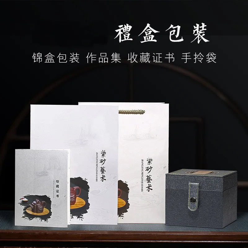 Rib Pattern Eight Square Stone Ladle Purple Clay Teapot Rain Medium Sand Teapot Large Wholesale Jiang Jing Good Quality Handmade