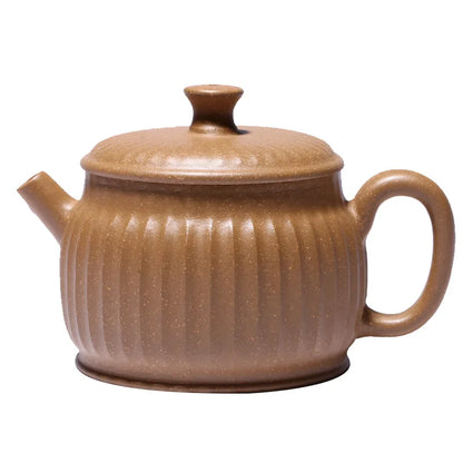 Ribbed German Bell Pot Zisha Teapot Yixing Handmade Pot Kung-fu Teaware  Purple Clay Drinkware For Puer Green Black Chinese Tea