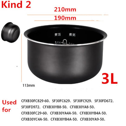 Rice Cooker Liner for SUPOR Pressure Cooker Lnner Pot Rice Cooker Pressure Cooker Black pot Inner Pot Non-stick Pot Inner Pot