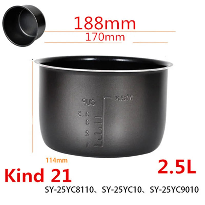 Rice Cooker Liner for SUPOR Pressure Cooker Lnner Pot Rice Cooker Pressure Cooker Black pot Inner Pot Non-stick Pot Inner Pot