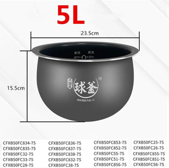 Rice Cooker Liner for SUPOR Pressure Cooker Lnner Pot Rice Cooker Pressure Cooker Black pot Inner Pot Non-stick Pot Inner Pot