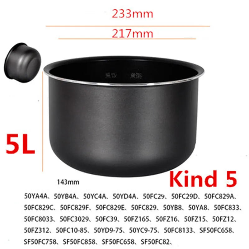Rice Cooker Liner for SUPOR Pressure Cooker Lnner Pot Rice Cooker Pressure Cooker Black pot Inner Pot Non-stick Pot Inner Pot