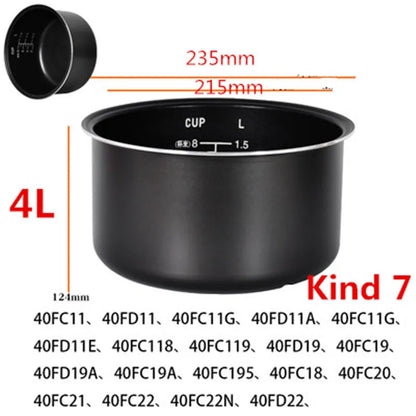 Rice Cooker Liner for SUPOR Pressure Cooker Lnner Pot Rice Cooker Pressure Cooker Black pot Inner Pot Non-stick Pot Inner Pot