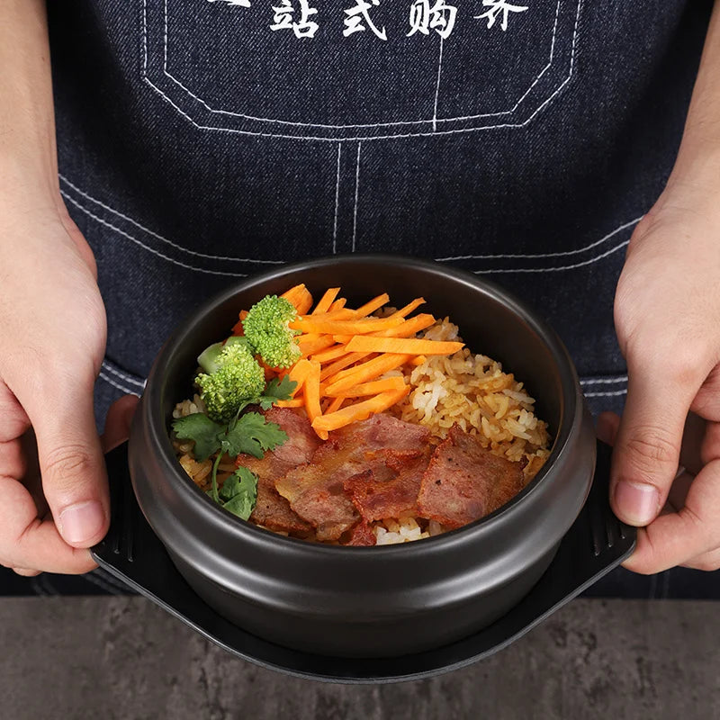 Rice Pot Korean Mixed Stone Pot Stone Pot Cuisine Casserole High Temperature Potted Rice Pots Cooking Soup Pot Tableware
