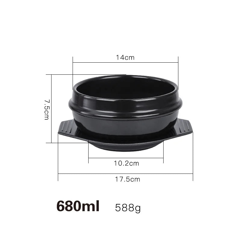 Rice Pot Korean Mixed Stone Pot Stone Pot Cuisine Casserole High Temperature Potted Rice Pots Cooking Soup Pot Tableware