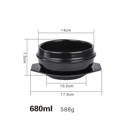 Rice Pot Korean Mixed Stone Pot Stone Pot Cuisine Casserole High Temperature Potted Rice Pots Cooking Soup Pot Tableware