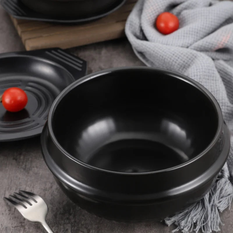 Rice Pot Korean Mixed Stone Pot Stone Pot Cuisine Casserole High Temperature Potted Rice Pots Cooking Soup Pot Tableware