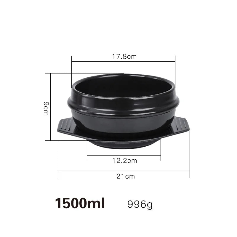 Rice Pot Korean Mixed Stone Pot Stone Pot Cuisine Casserole High Temperature Potted Rice Pots Cooking Soup Pot Tableware