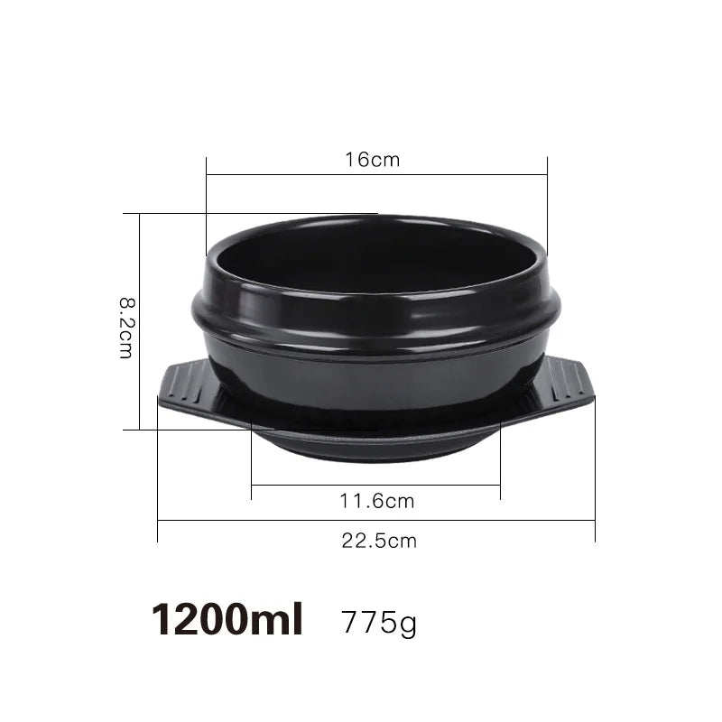 Rice Pot Korean Mixed Stone Pot Stone Pot Cuisine Casserole High Temperature Potted Rice Pots Cooking Soup Pot Tableware
