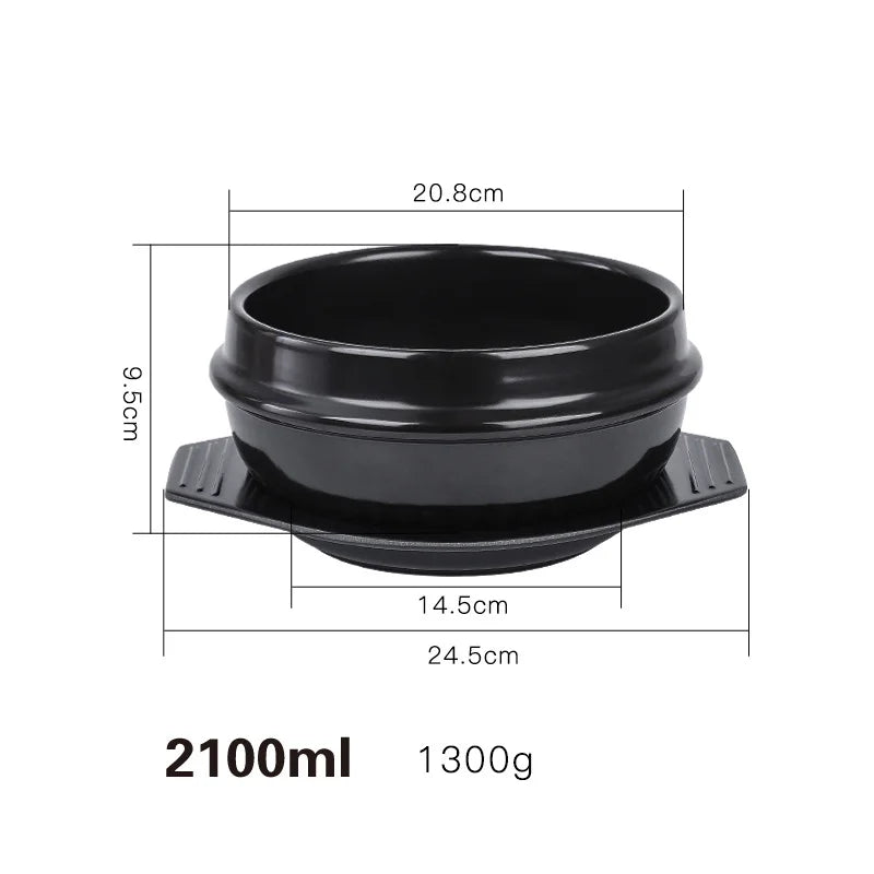 Rice Pot Korean Mixed Stone Pot Stone Pot Cuisine Casserole High Temperature Potted Rice Pots Cooking Soup Pot Tableware
