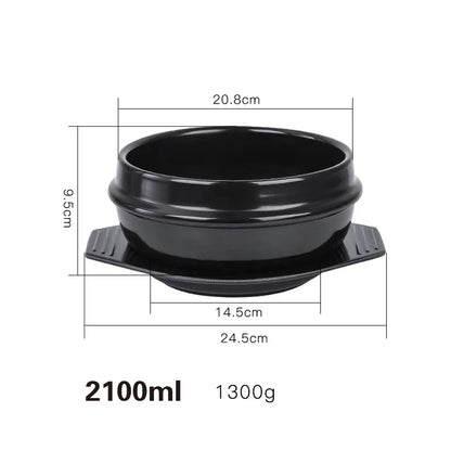 Rice Pot Korean Mixed Stone Pot Stone Pot Cuisine Casserole High Temperature Potted Rice Pots Cooking Soup Pot Tableware