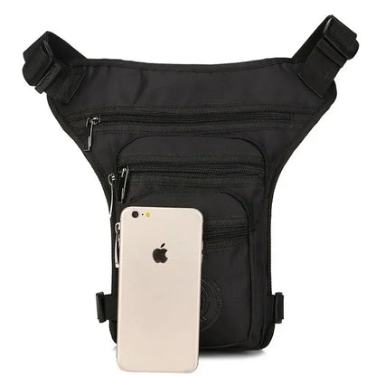 Rider Motorcycle Leg Bag for Men Nylon Cross Body Military Multi-Pockets Male Messenger Shoulder Waist Fanny Pack Bags
