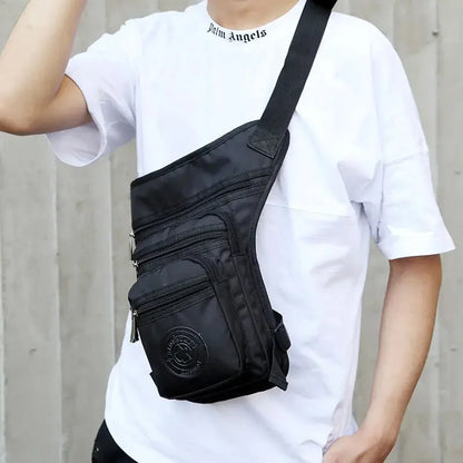 Rider Motorcycle Leg Bag for Men Nylon Cross Body Military Multi-Pockets Male Messenger Shoulder Waist Fanny Pack Bags