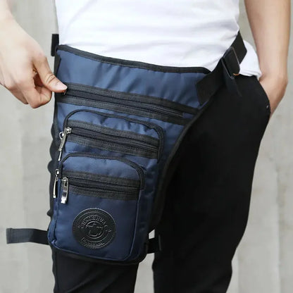 Rider Motorcycle Leg Bag for Men Nylon Cross Body Military Multi-Pockets Male Messenger Shoulder Waist Fanny Pack Bags