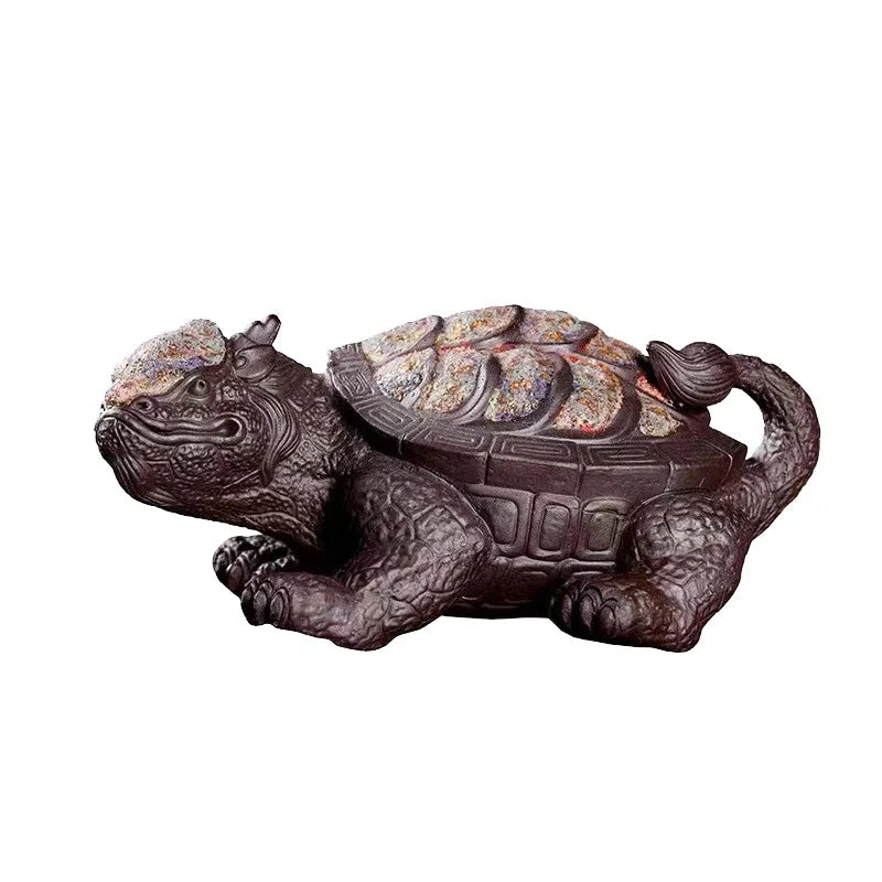 Rock Mine Dragon Turtle Tea Ornaments Decoration Purple Sand New Chinese Style Entrance Decoration Crafts Supportable Brillian