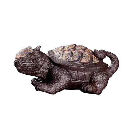 Rock Mine Dragon Turtle Tea Ornaments Decoration Purple Sand New Chinese Style Entrance Decoration Crafts Supportable Brillian